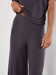 Apricot Grey Soft Touch Wide Leg Trousers - Image 3 of 4