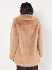 Apricot Brown Opulent Faux Fur Zip Jacket - Image 4 of 5