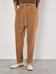 Apricot Brown Paperbag Twill Trousers - Image 2 of 4