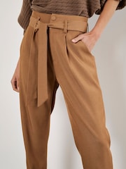 Apricot Brown Paperbag Twill Trousers - Image 3 of 4