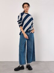 Apricot Blue Oversize Diagonal Striped Jumper - Image 2 of 4