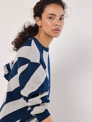 Apricot Blue Oversize Diagonal Striped Jumper - Image 3 of 4