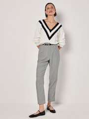 Apricot Black Paperbag Waist Dogtooth Trousers - Image 3 of 6