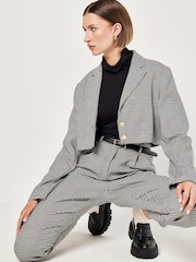 Apricot Black Paperbag Waist Dogtooth Trousers - Image 6 of 6