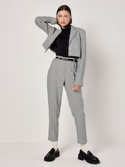 Apricot Black Mini Dogtooth Cropped Blazer - Image 3 of 5