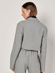 Apricot Black Mini Dogtooth Cropped Blazer - Image 5 of 5