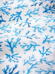 White/Blue Coral - Print 100% Linen Long Sleeve Smart Shirt - Imagem 8 de 8