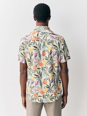 Neutral Fruit Print Regular Fit Cotton Blend Short Sleeve Shirt - Image 2 of 3