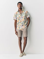 Neutral Fruit Print Regular Fit Cotton Blend Short Sleeve Shirt - Image 3 of 3