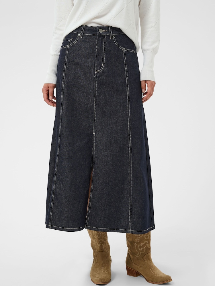 Kaffe Blue Kagitha High-Waist Denim Skirt - Image 1 of 8 Kaffe Blue Kagitha High-Waist Denim Skirt - Image 1 of 8