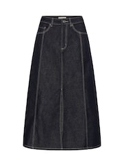 Kaffe Blue Kagitha High-Waist Denim Skirt - Image 7 of 8