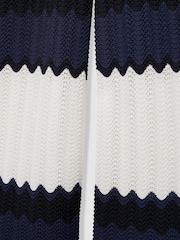 Reiss Navy Alba 13-14 yrs Zig-Zag Pointelle-Knit Trousers - Image 5 of 5