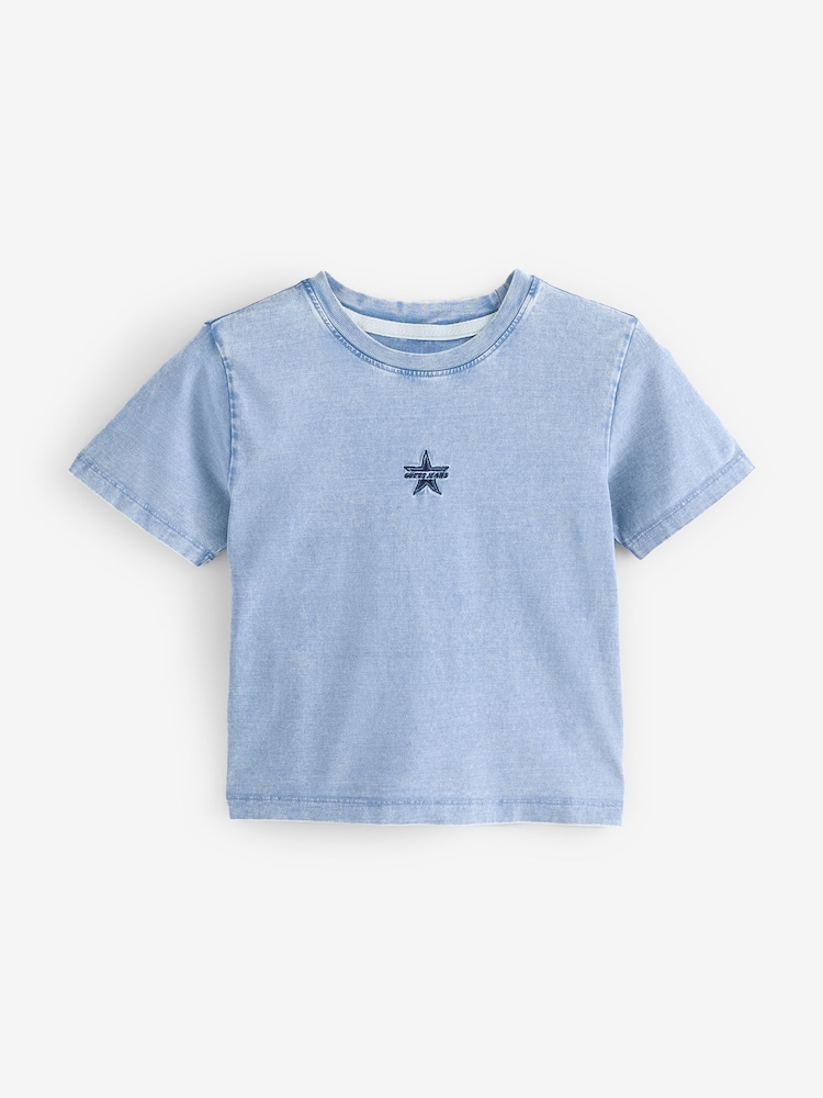 Guess Jeans Light Blue Short Sleeve Star Logo Baby T-Shirt - Image 5 of 5