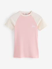 Guess Jeans Light Pink Short Sleeve Logo Slim T-Shirt - Image 1 of 1
