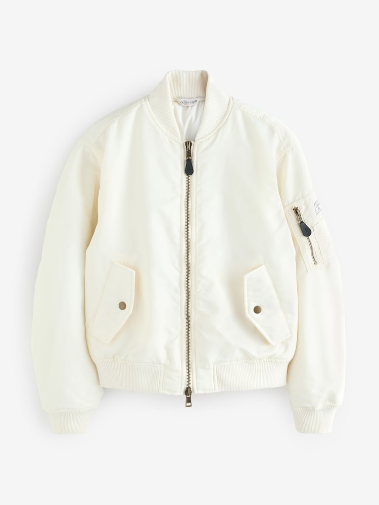 Guess Jeans Cream Bomber Jacket - Image 1 of 1