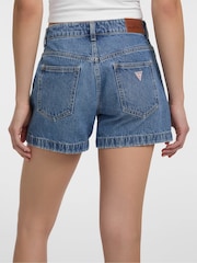 Guess Jeans Blue Denim Mom Fit High Waist Shorts - Image 2 of 5