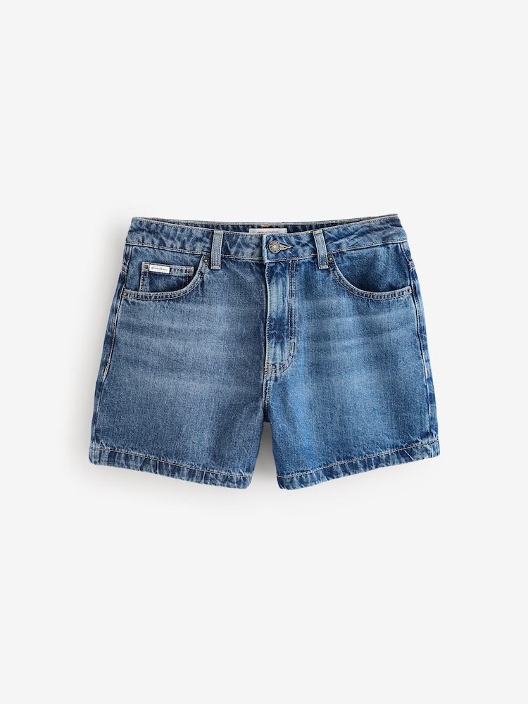 Guess Jeans Blue Denim Mom Fit High Waist Shorts - Image 5 of 5