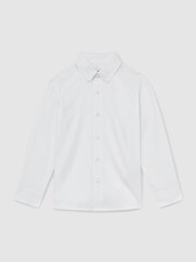 Reiss White Redknapp Cotton Slim-Fit Button-Down Shirt - Image 1 of 4