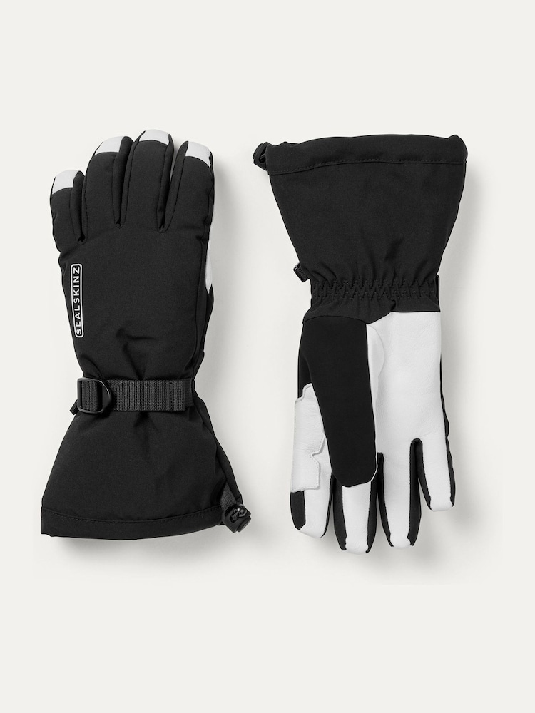 Negro - Sealskinz Womens Fransham Waterproof Thermal Ski Gauntlet Gloves - Imagen 1 de 3