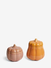 Set of 2 Pumpkin Shaped Storage Jars - صورة 1 من 1