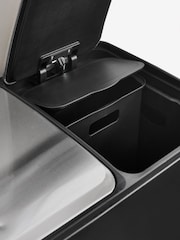 Black 60L 3 Compartment Recycling Soft Close Pedal Bin - Image 4 of 6