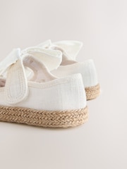 White Broderie Bow Touch And Fasten Strap Shoes - Image 5 of 6