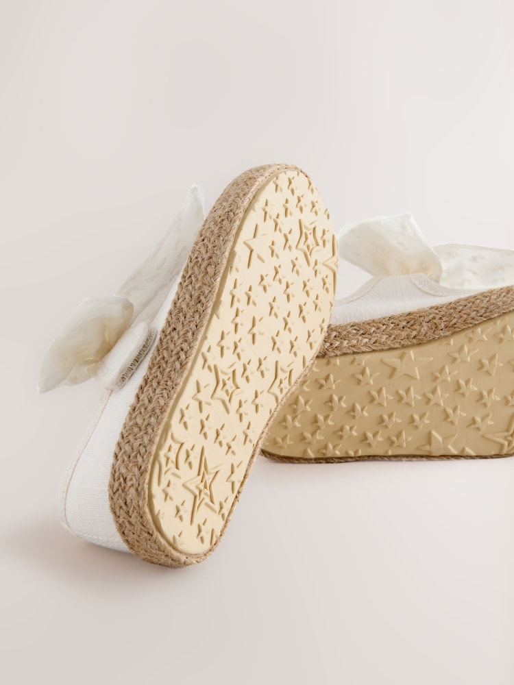 White Broderie Bow Touch And Fasten Strap Shoes - Image 6 of 6
