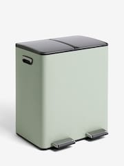 Sage Green 40L 3 compartment Recycling Soft Close Pedal Bin - Image 1 of 1
