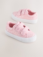 Pink Glitter Standard Fit (F) Chunky Trainers With Touch Fastening - Image 1 of 6
