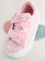 Pink Glitter Standard Fit (F) Chunky Trainers With Touch Fastening - Image 5 of 6