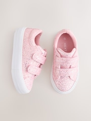 Pink Glitter Standard Fit (F) Chunky Trainers With Touch Fastening - Image 6 of 6