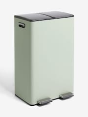 Sage Green 60L 3 Compartment Recycling Soft Close Pedal Bin - Image 3 of 7