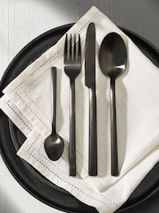 Black 24pc Kensington Stainless Steel Cutlery Set - Image 2 of 3
