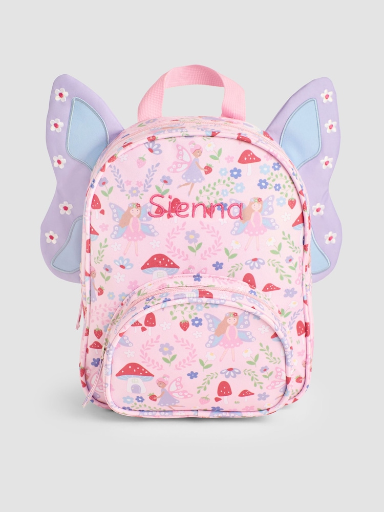 JoJo Maman Bébé Personalised Fairy Printed Backpack with Wings - Image 1 of 4