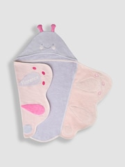 JoJo Maman Bébé Personalised Butterfly Hooded Towel - Image 1 of 6