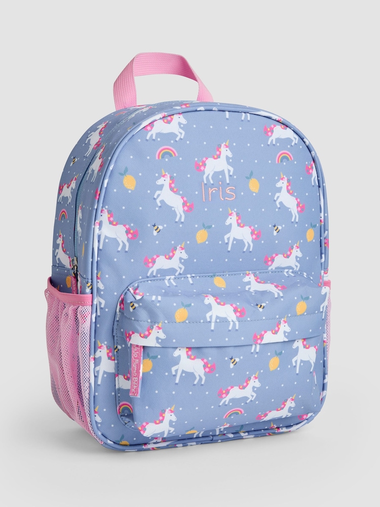 JoJo Maman Bébé Purple Personalised Unicorn Medium Backpack - Image 1 of 7