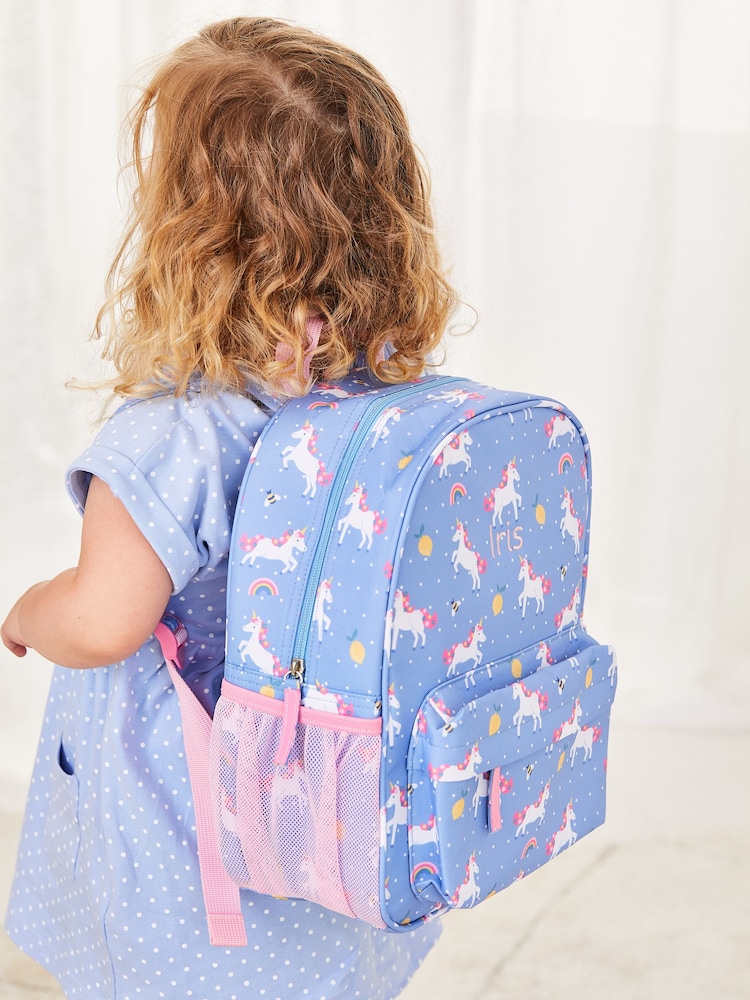 JoJo Maman Bébé Purple Personalised Unicorn Medium Backpack - Image 2 of 7