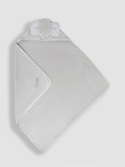 JoJo Maman Bébé Personalised Grey Elephant Hooded Towel - Image 1 of 7