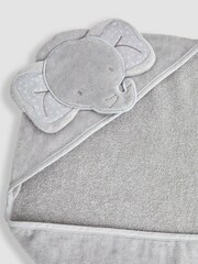 JoJo Maman Bébé Personalised Grey Elephant Hooded Towel - Image 7 of 7