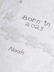 JoJo Maman Bébé Personalised Born in 2025 Reversible Jersey Shawl - Image 2 of 3
