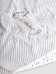 JoJo Maman Bébé Personalised Born in 2025 Reversible Jersey Shawl - Image 3 of 3