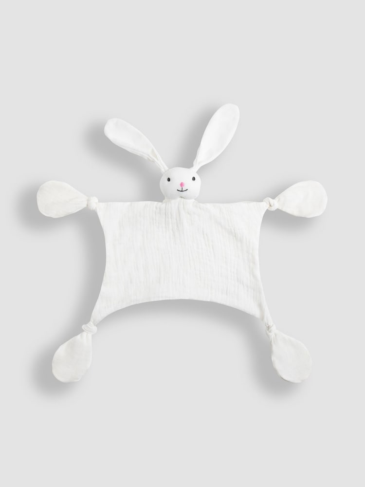 JoJo Maman Bébé Personalised White Bunny Muslin Comforter - Image 2 of 4