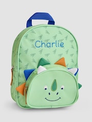 JoJo Maman Bébé Green Personalised Green Dino Backpack - Image 1 of 6