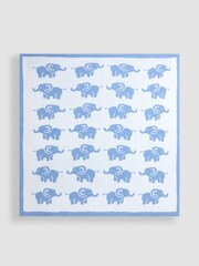 JoJo Maman Bébé Personalised Blue Elephant Knitted Shawl - Image 2 of 3