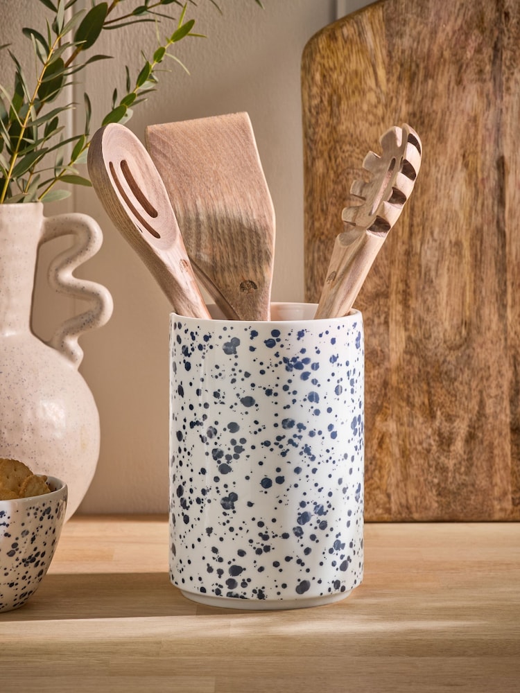 Blue Speckle Utensil Pot - Image 1 of 5