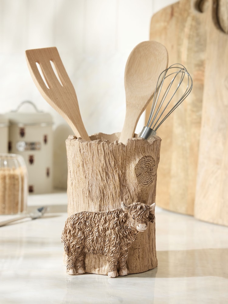 Natural Hamish The Highland Cow Utensil Pot - Image 1 of 5