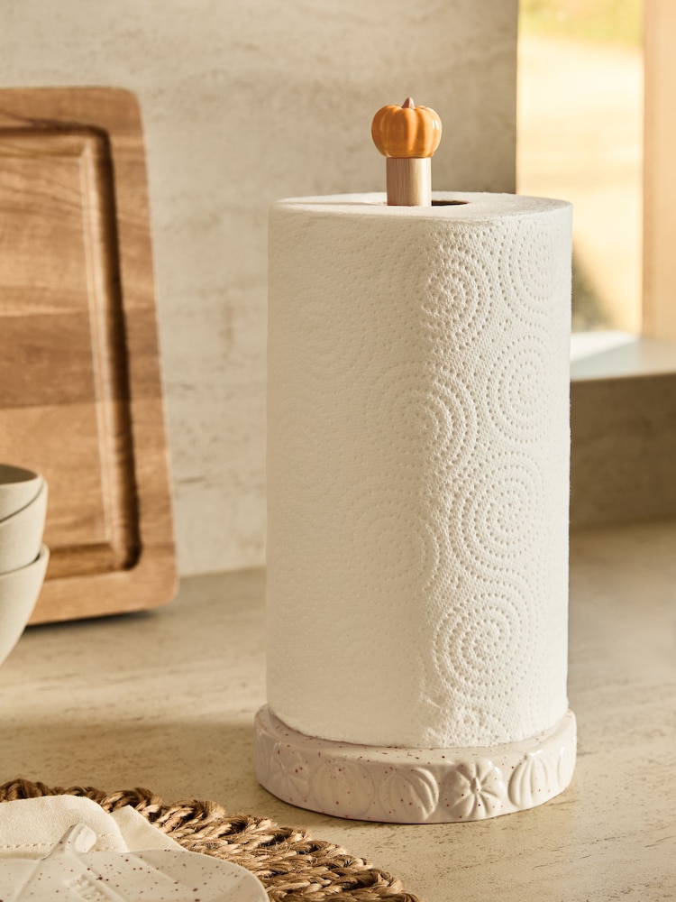 Natural Speckle Pumpkin Kitchen Roll Holder - Image 1 of 4 Natural Speckle Pumpkin Kitchen Roll Holder - Image 1 of 4