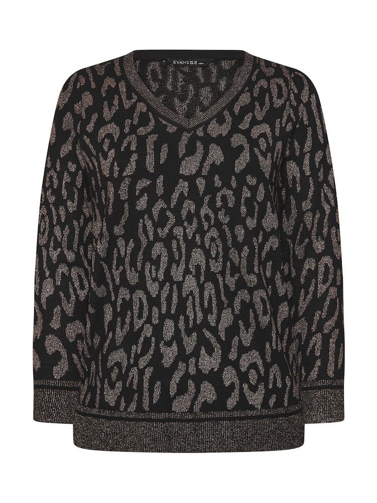 Evans Metallic V-Neck Black Jumper - Imagen 5 de 5 Evans Metallic V-Neck Black Jumper - Imagen 5 de 5