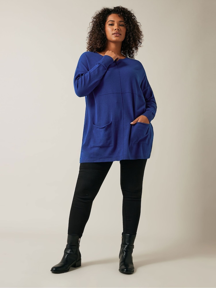 Evans Blue Seam Detail Jumper - Image 2 of 5