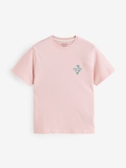 Rosa claro - Guess Jeans Oversized Fit Palm Logo 100% Cotton T-Shirt - Imagen 1 de 1